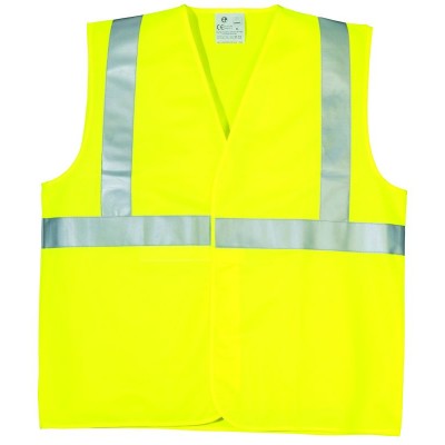 Gilet haute visibilité bande baudrier jaune taille XL