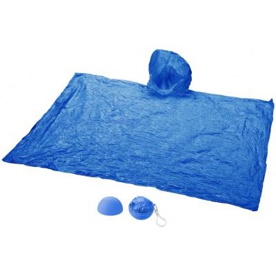 Poncho de pluie dans emballage rond bleu Poncho de pluie dans emballage rond bleu