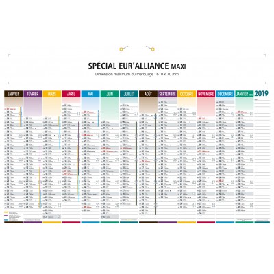 Calendrier BANCAIRE 43 x 65 CM VERSO 3 CARTES Calendrier BANCAIRE 43 x 65 CM VERSO 3 CARTES