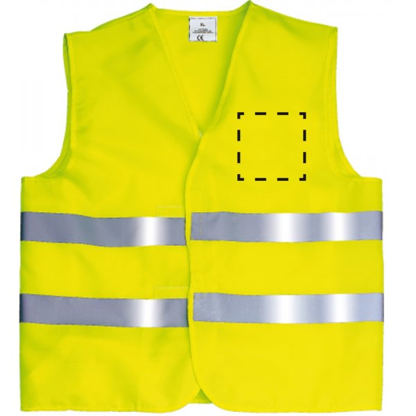 Gilet de sécurité jaune fluo personnalisable 1 couleur - Par lot de 25